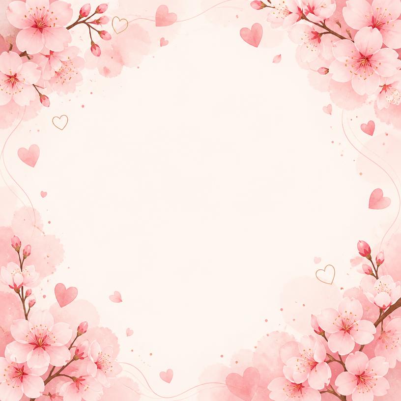 Template de post para Instagram com flores de cerejeira
